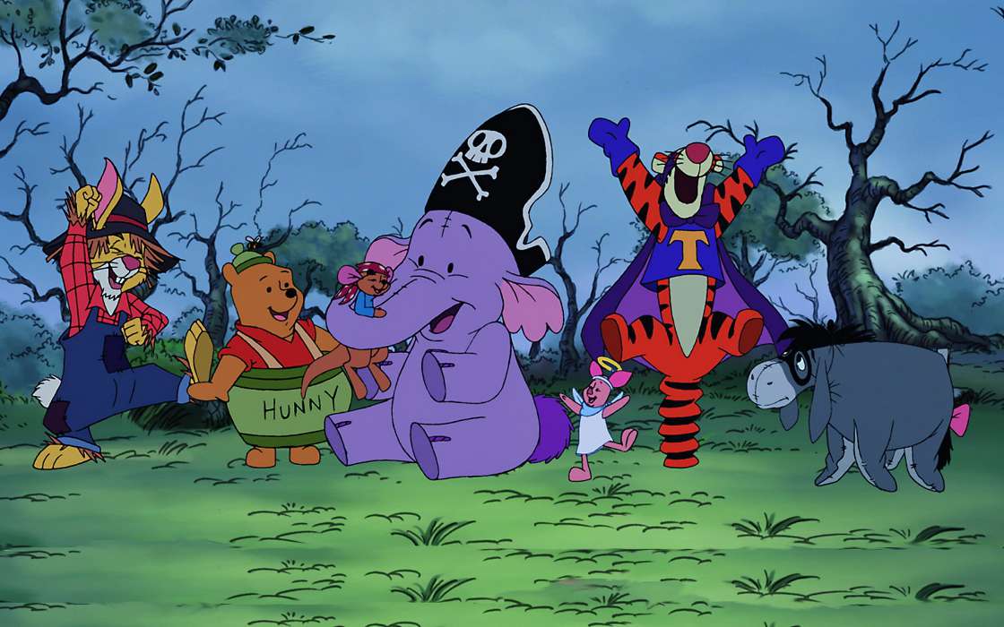 Download Mobile Wallpaper Cartoon, Winnie The Pooh - Pooh S Heffalump Halloween Movie Credits - HD Wallpaper 