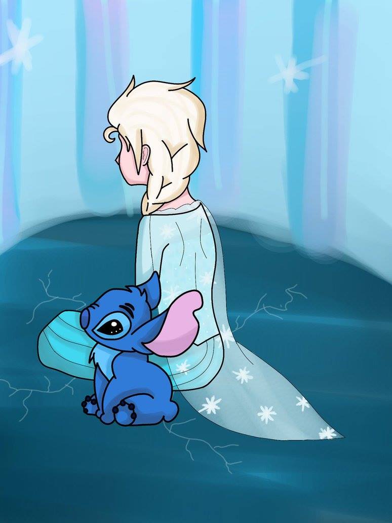Elsa With Stitch - HD Wallpaper 