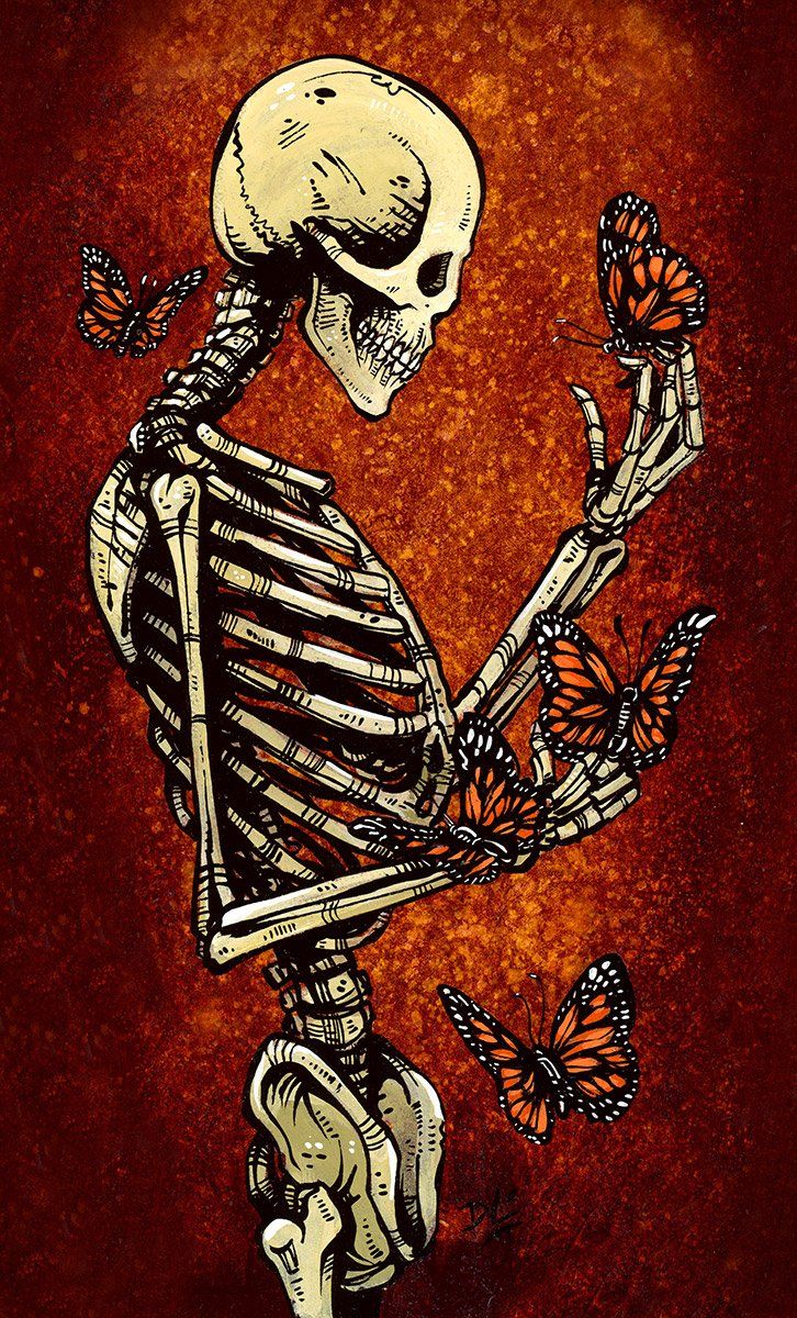 Skeleton Dia De Los Muertos Art - HD Wallpaper 