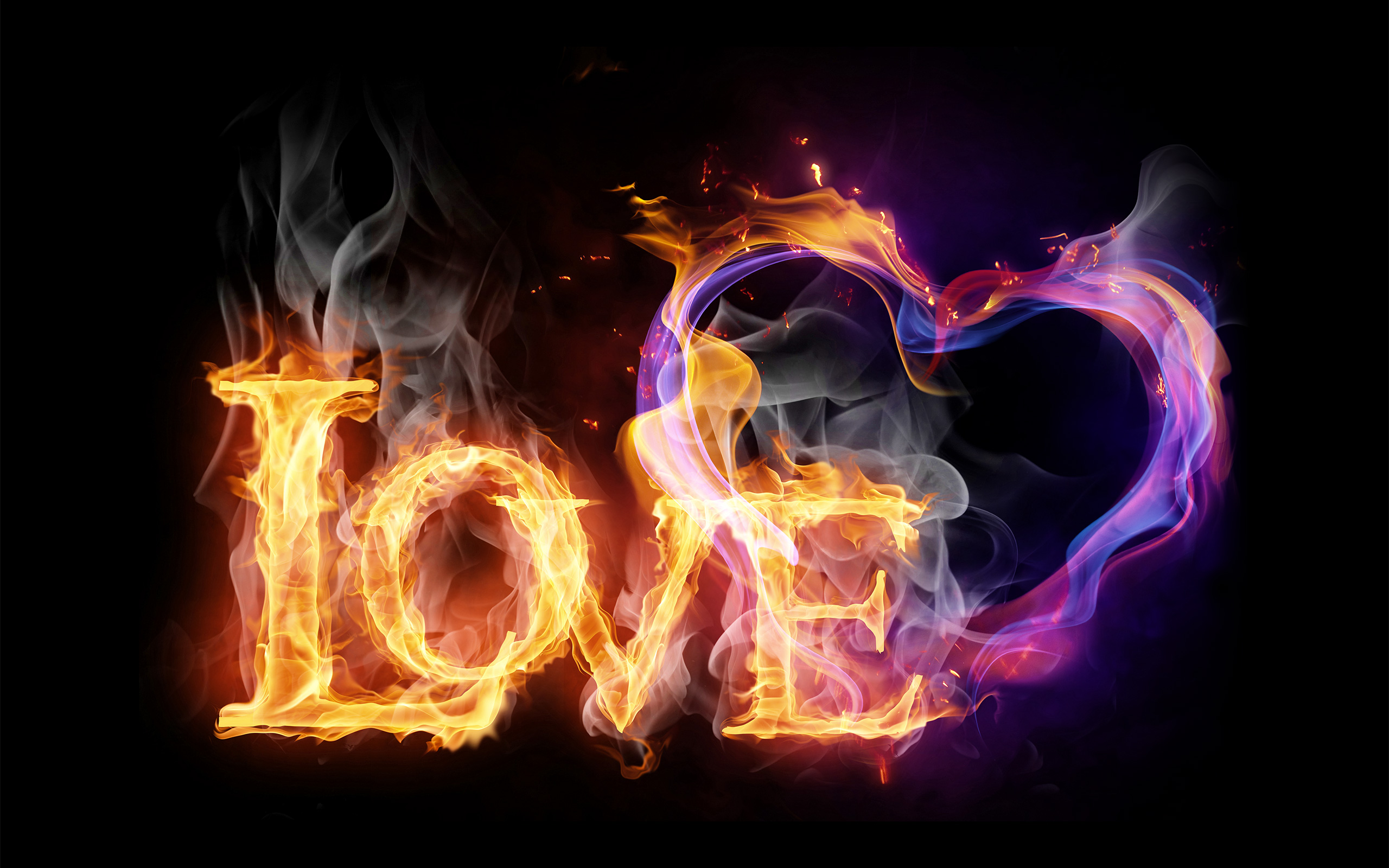 Love Flames - HD Wallpaper 