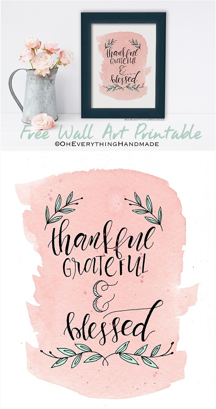 Thankful Grateful Blessed Printable Diy Prints Ideas - Free Printable Thankful Grateful Blessed - HD Wallpaper 