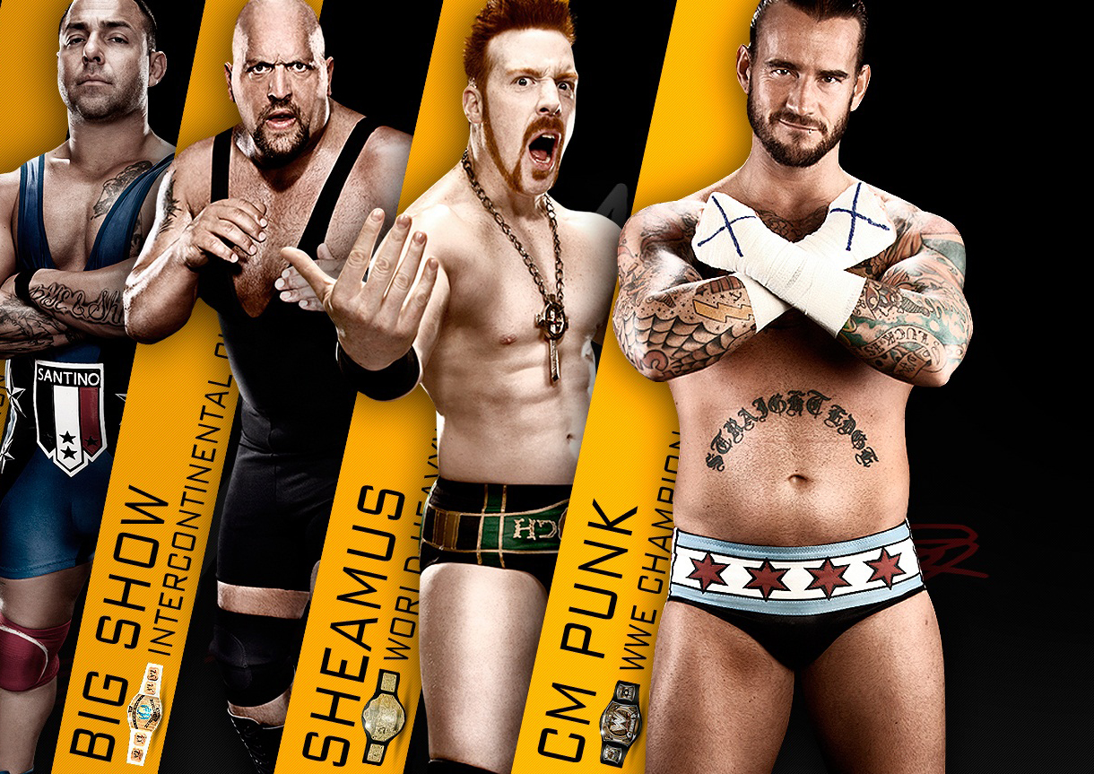 Big Show And Cm Punk - Santino Marella Wwe Champion - HD Wallpaper 