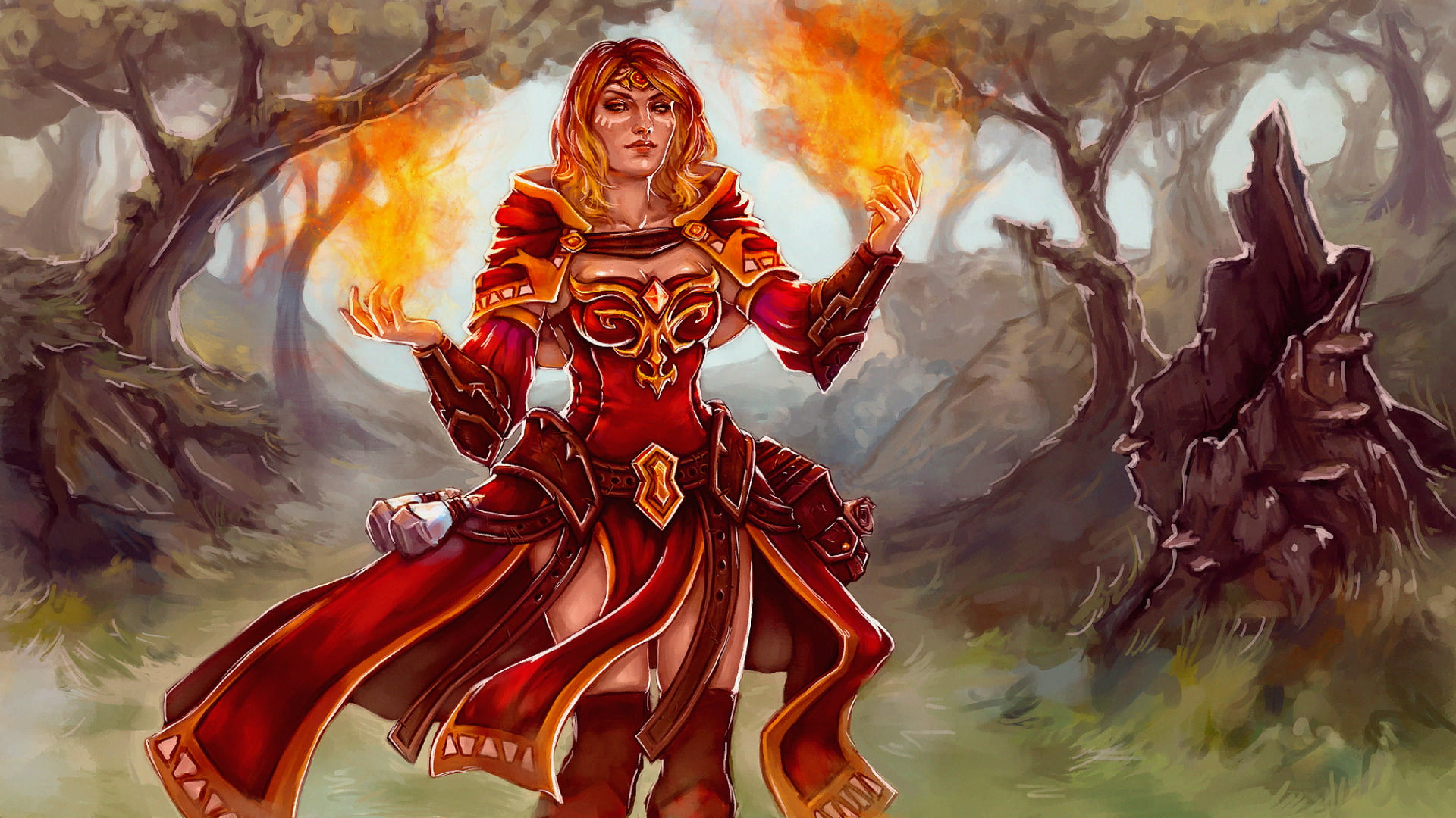 Dota 2 Lina Smoldering Journey - HD Wallpaper 