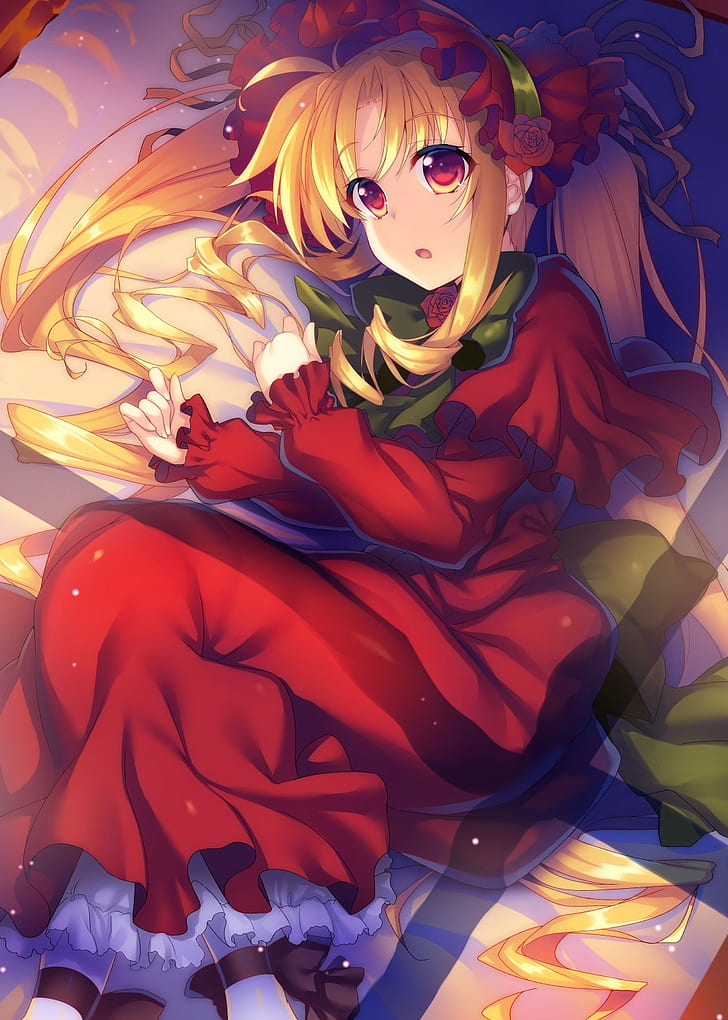 Anime, Anime Girls, Long Hair, Blonde, Red Eyes, Rozen - Fille Blonde Yeux Rouge Anime - HD Wallpaper 