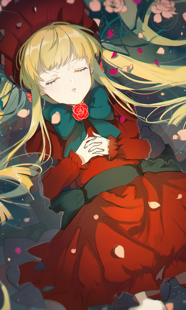 Rozen Maiden, Shinku, Lying Down, Red Dress - Shinku Rozen Maiden - HD Wallpaper 