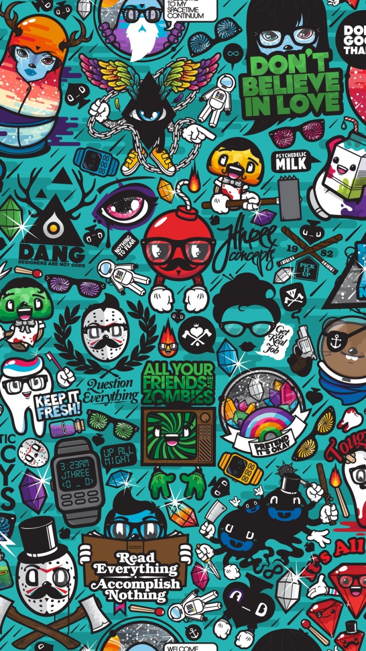 Sticker Bomb Wallpaper Hd Iphone - HD Wallpaper 