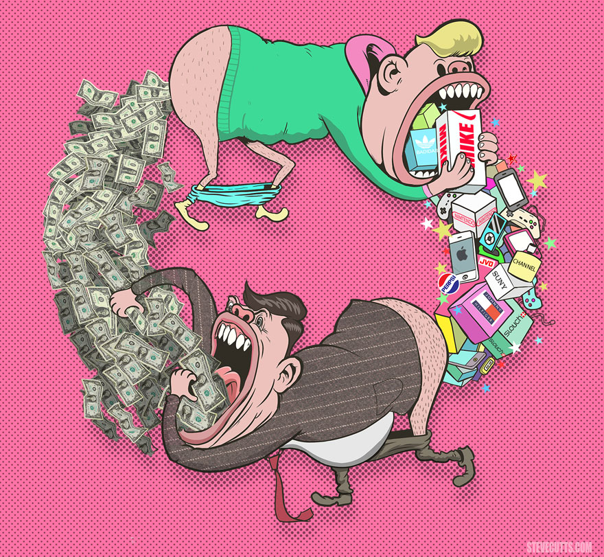 Modern World Caricature Illustrations Steve Cutts - Steve Cutts Circle Of Life - HD Wallpaper 