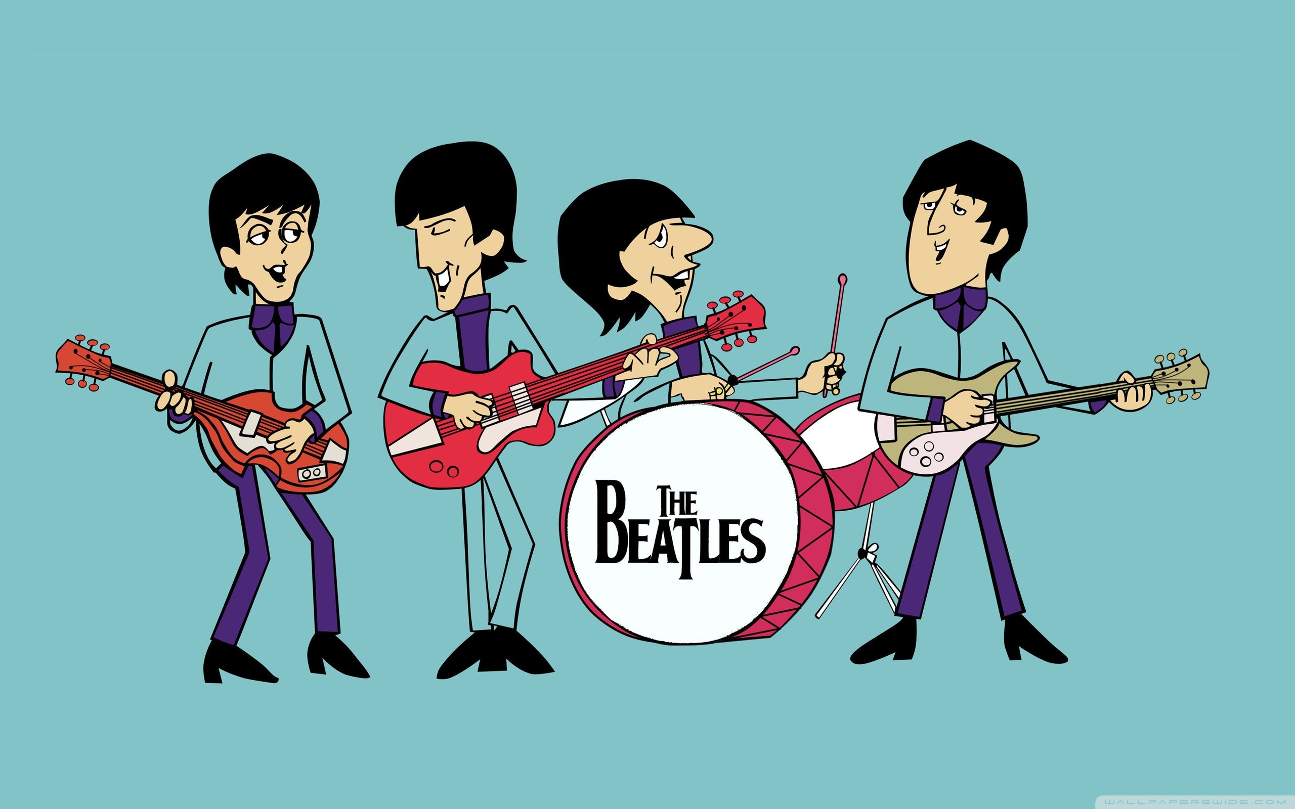 Beatles Cartoon - HD Wallpaper 