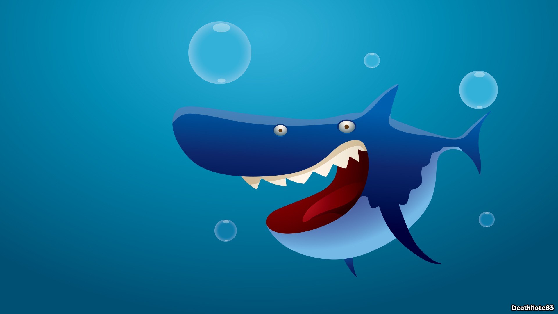 Cartoon Sharks In The Water - HD Wallpaper 