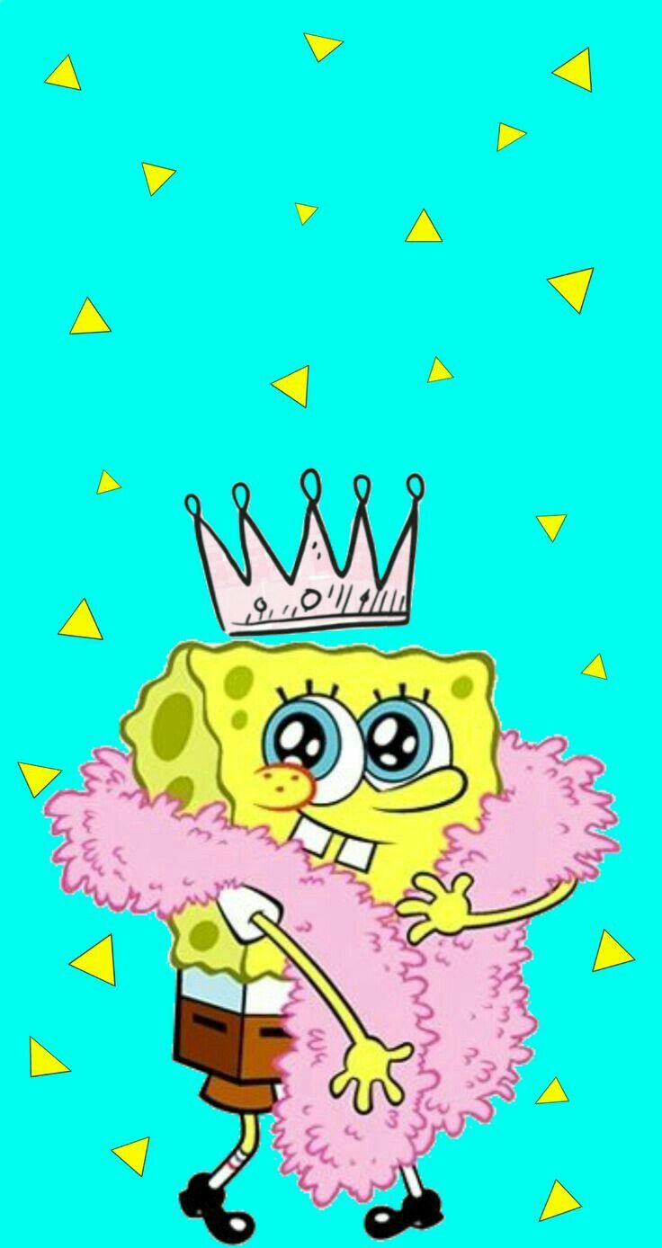 Spongebob With Pink Scarf - HD Wallpaper 