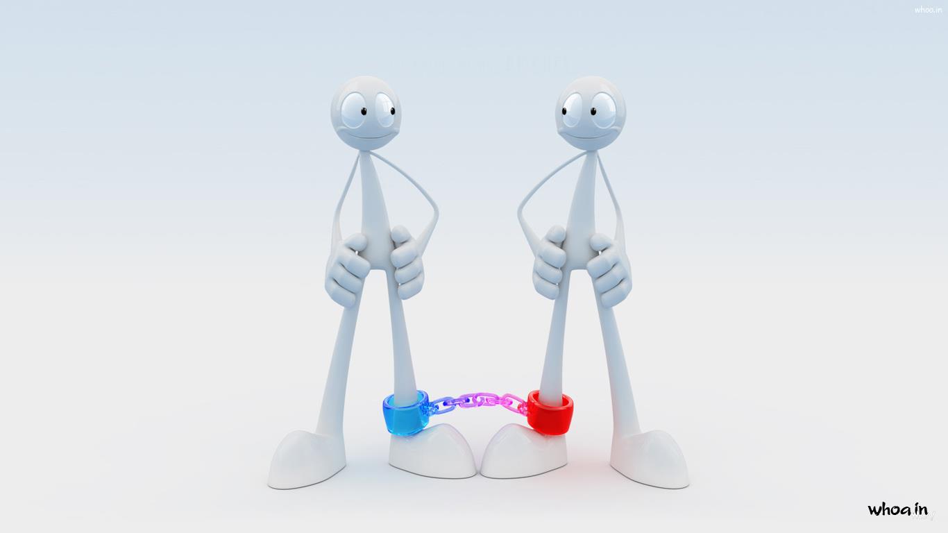 3d White Funny Cartoon Wallpaper And Aldo - Depender De Alguien Dibujo - HD Wallpaper 