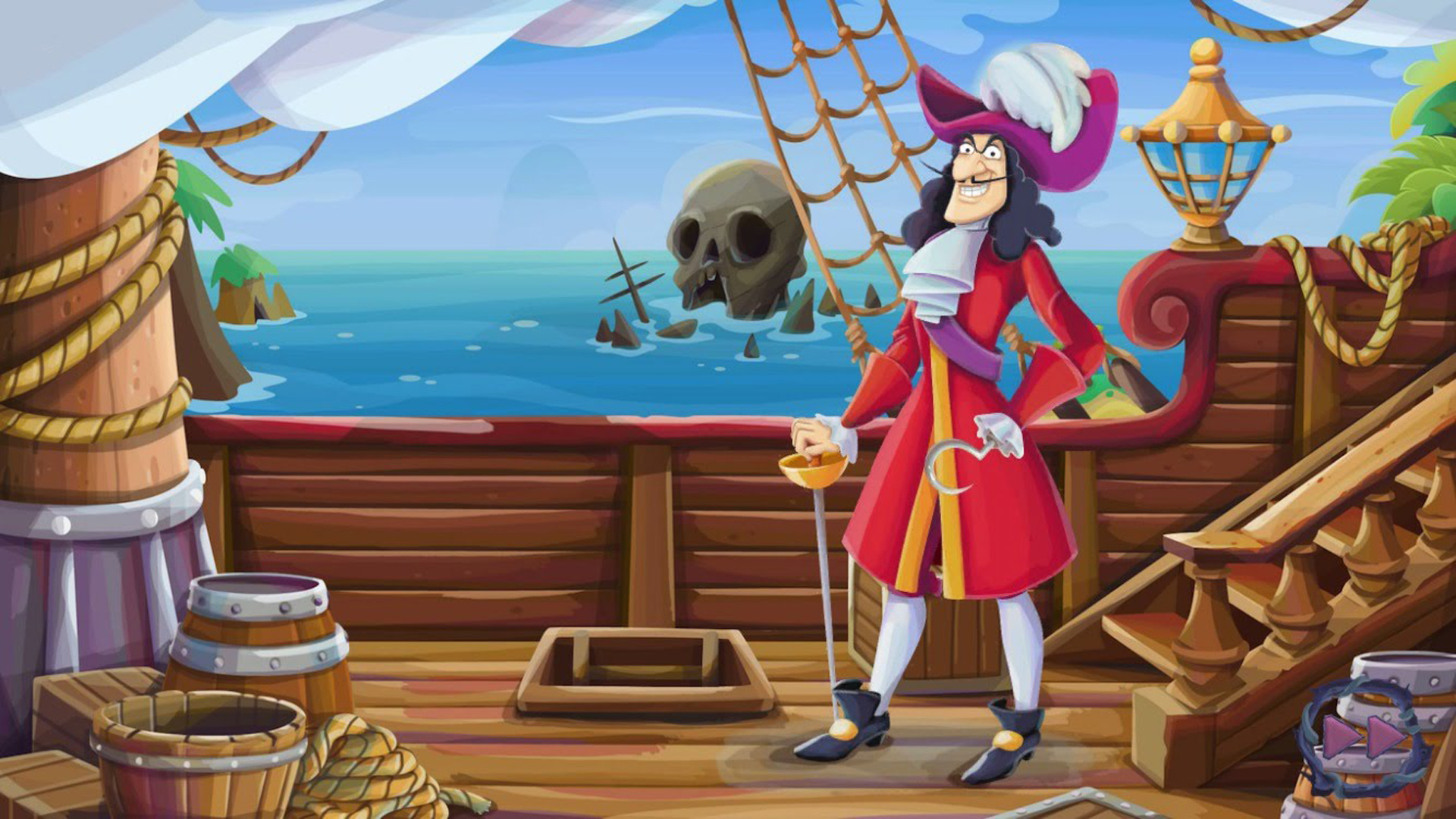 Captain Hook's Ship Peter Pan - HD Wallpaper 