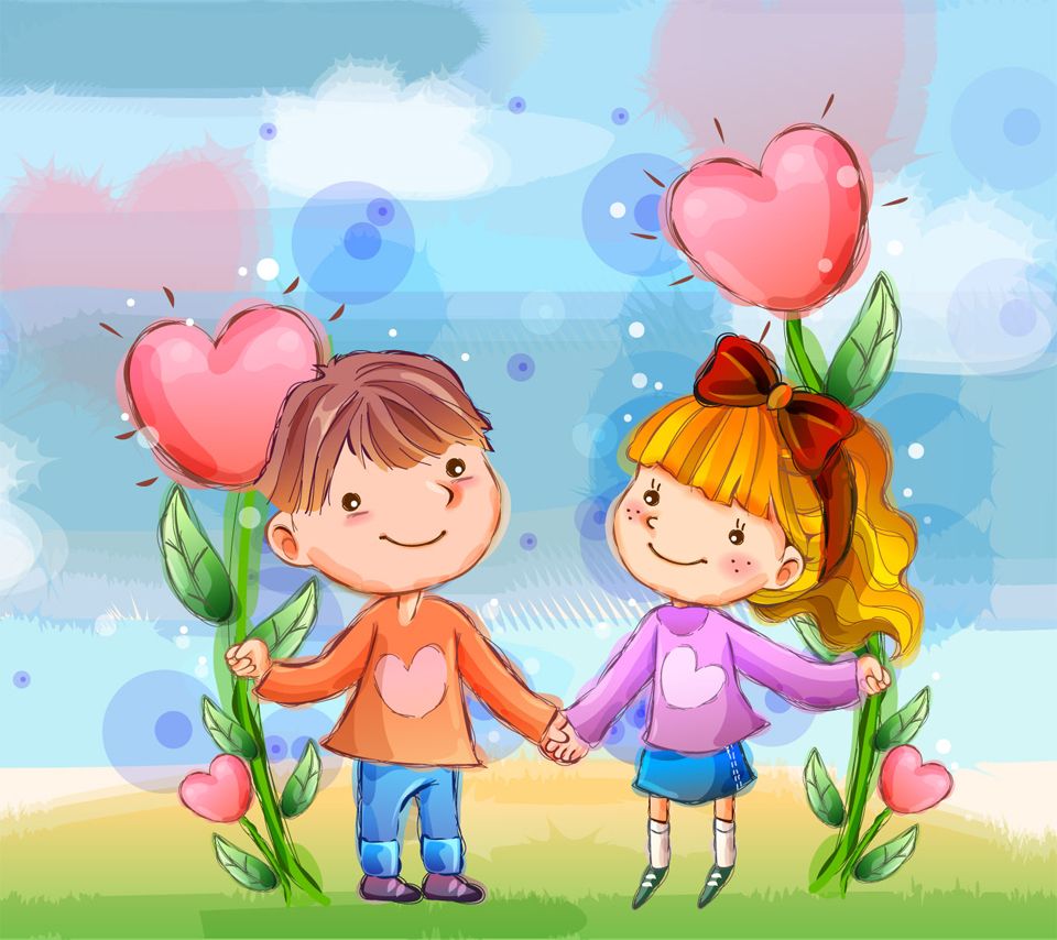 Cartoon Images Couple Lovely - HD Wallpaper 