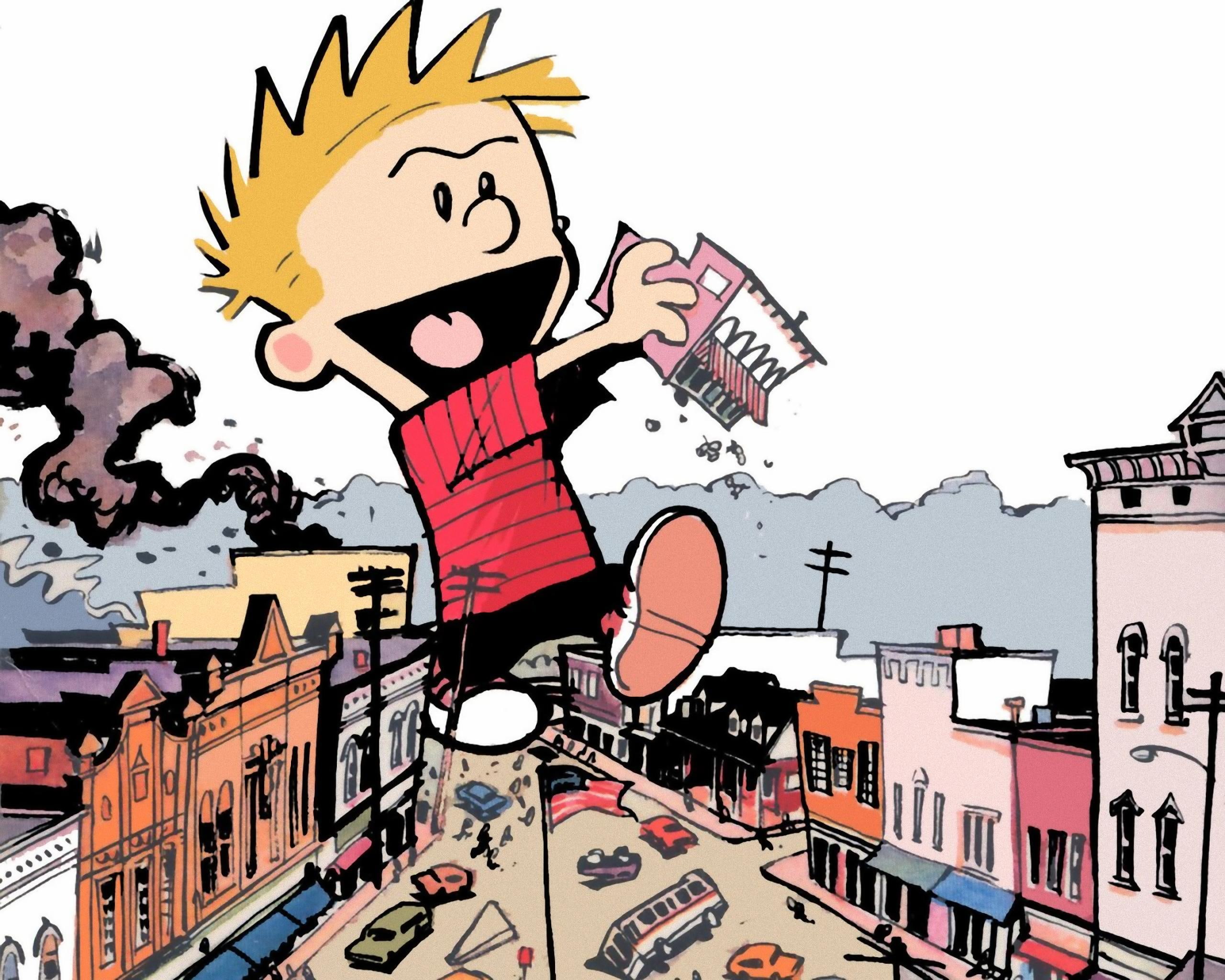 Calvin And Hobbes City - HD Wallpaper 