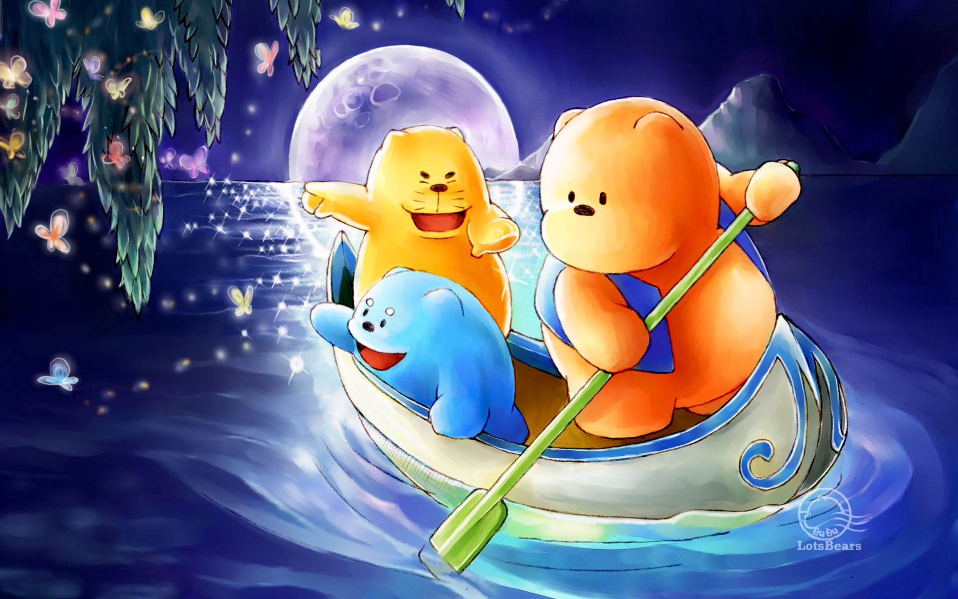 Windows 7 Theme Cartoon Characters Wallpaper - 布 布 熊 - HD Wallpaper 