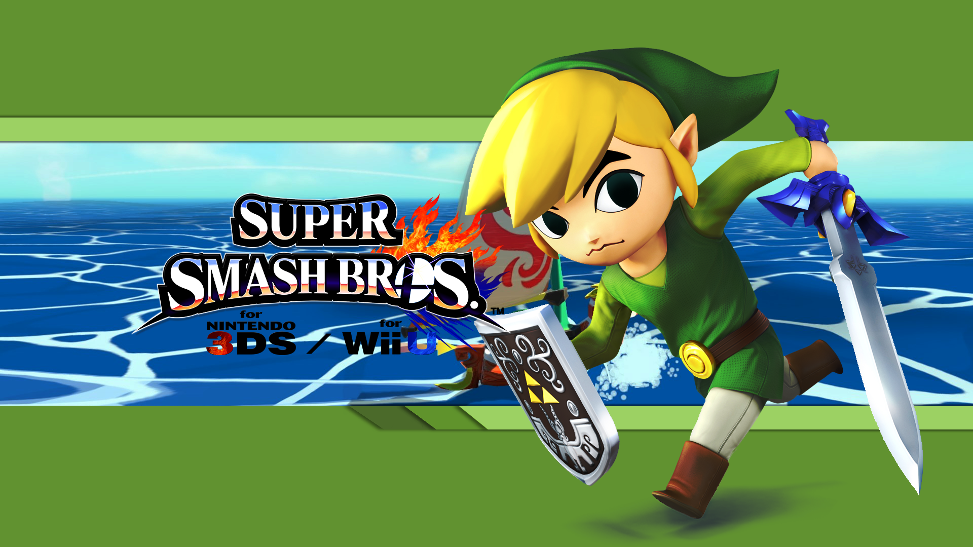 Hd Toon Link Wallpaper-17uma3u - Super Smash Bros. For Nintendo 3ds And Wii U - HD Wallpaper 