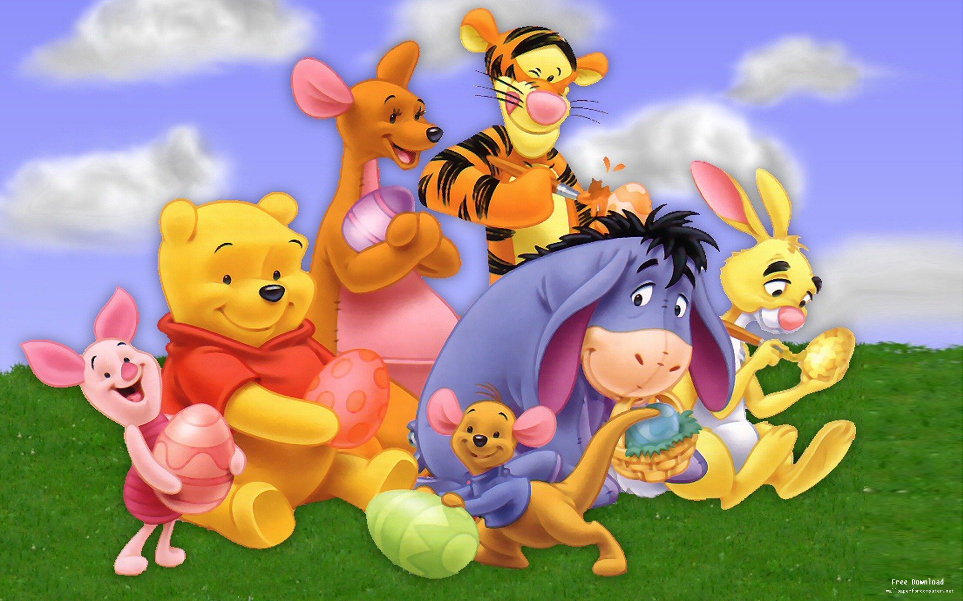 All Of The Winnie The Pooh Character - HD Wallpaper 