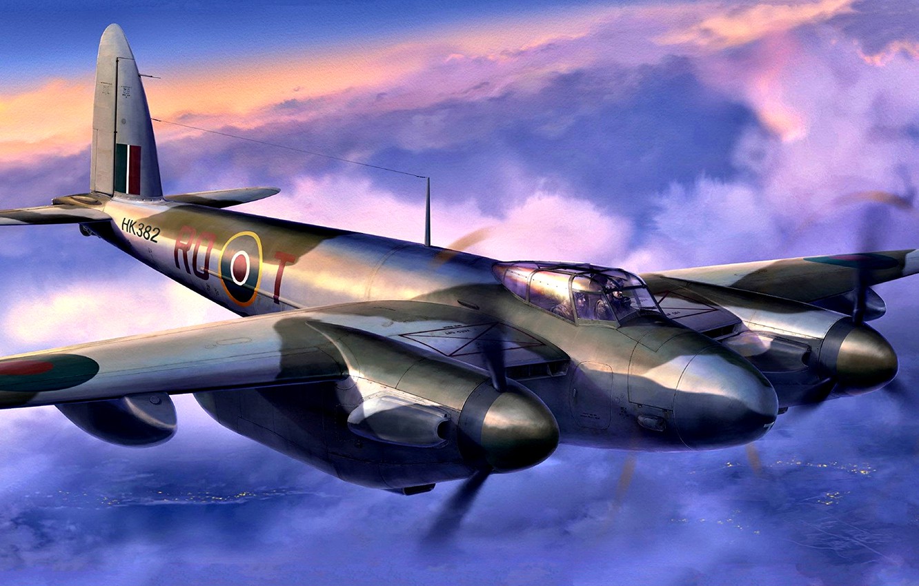 Photo Wallpaper Raf, Night Fighter, Wwii, Mosquito, - Mosquito Nf Mk 38 - HD Wallpaper 