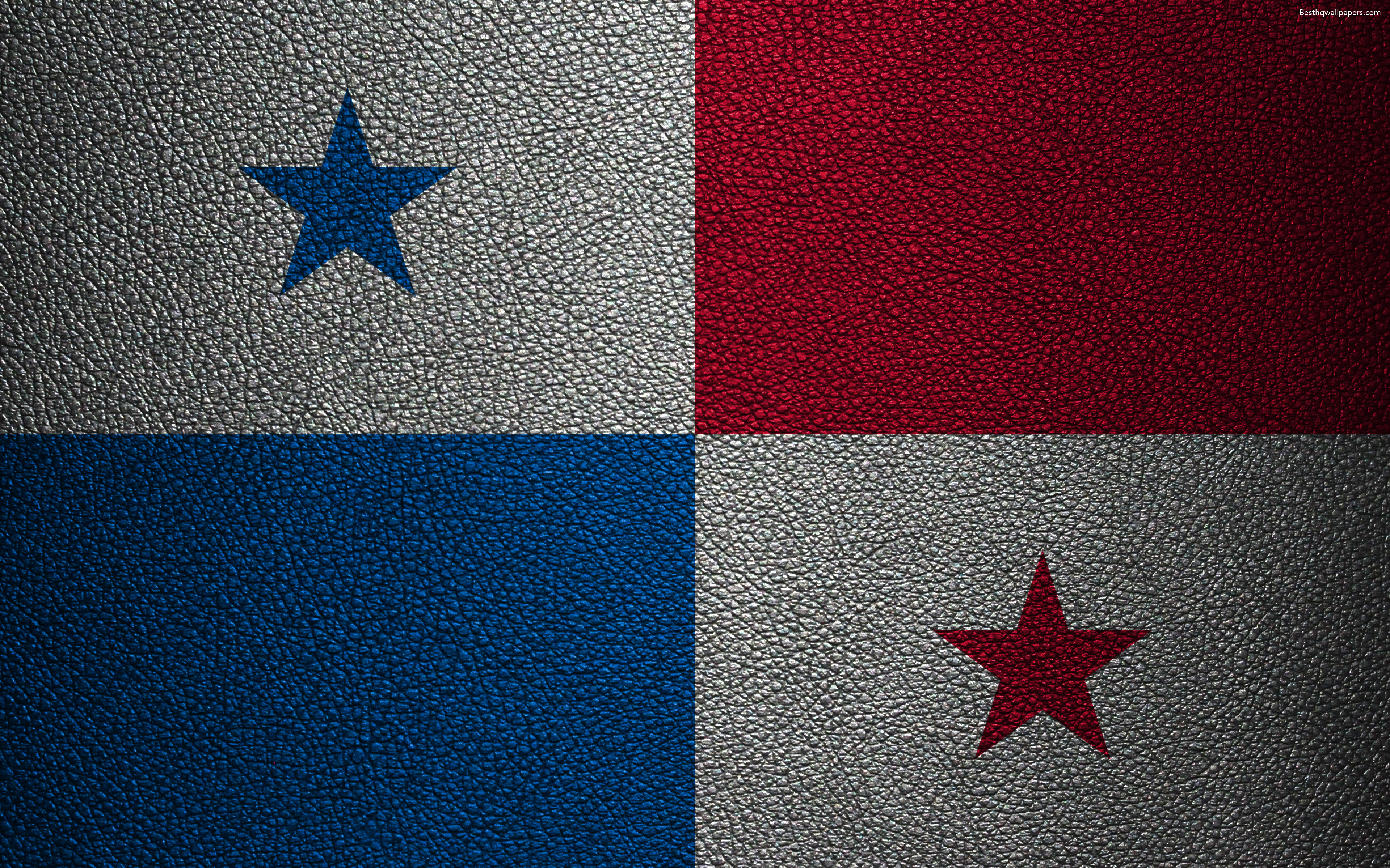 Flag Of Panama, 4k, Leather Texture, North America, - Costa Rica Panama Flag - HD Wallpaper 
