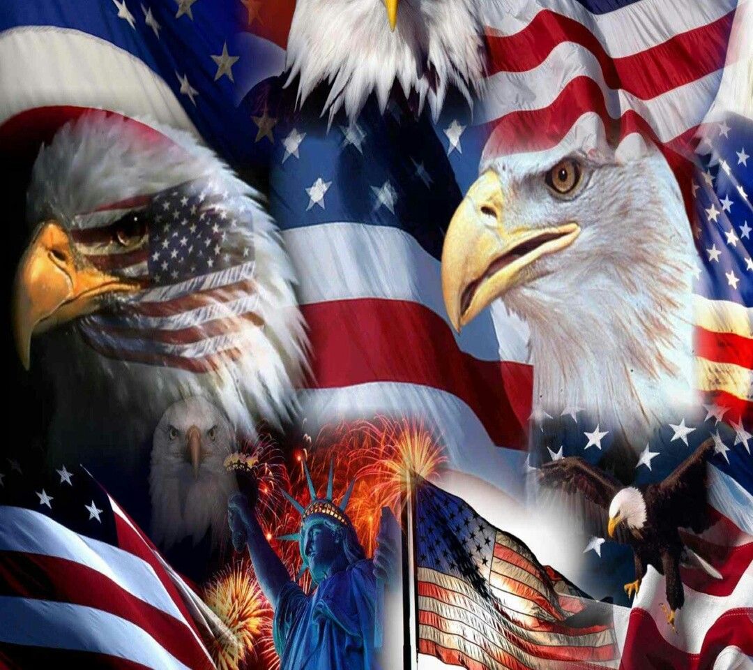 American Flag Eagle Gun - HD Wallpaper 