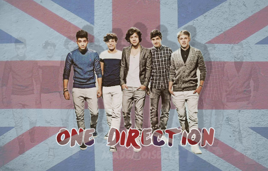 One Direction With British Flag - HD Wallpaper 