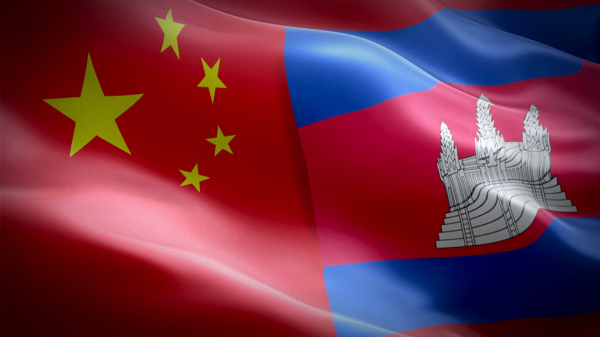 China & Cambodia Flags - Chinese And Cambodia Flag - HD Wallpaper 