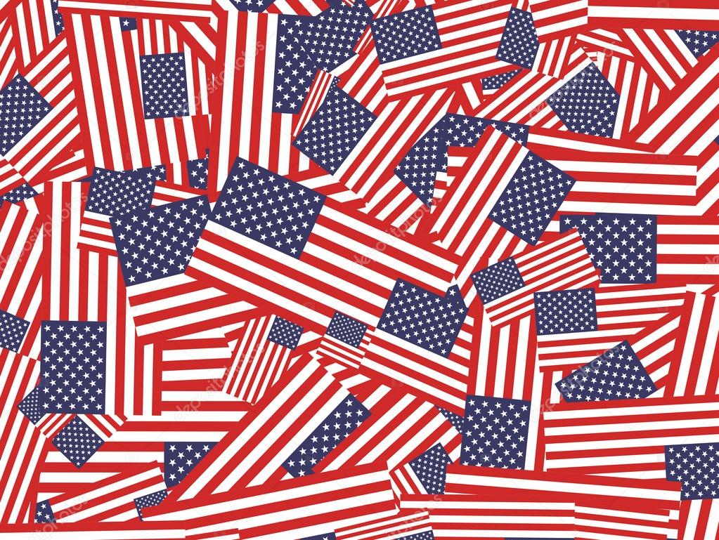 American Flag Cartoon Design - HD Wallpaper 