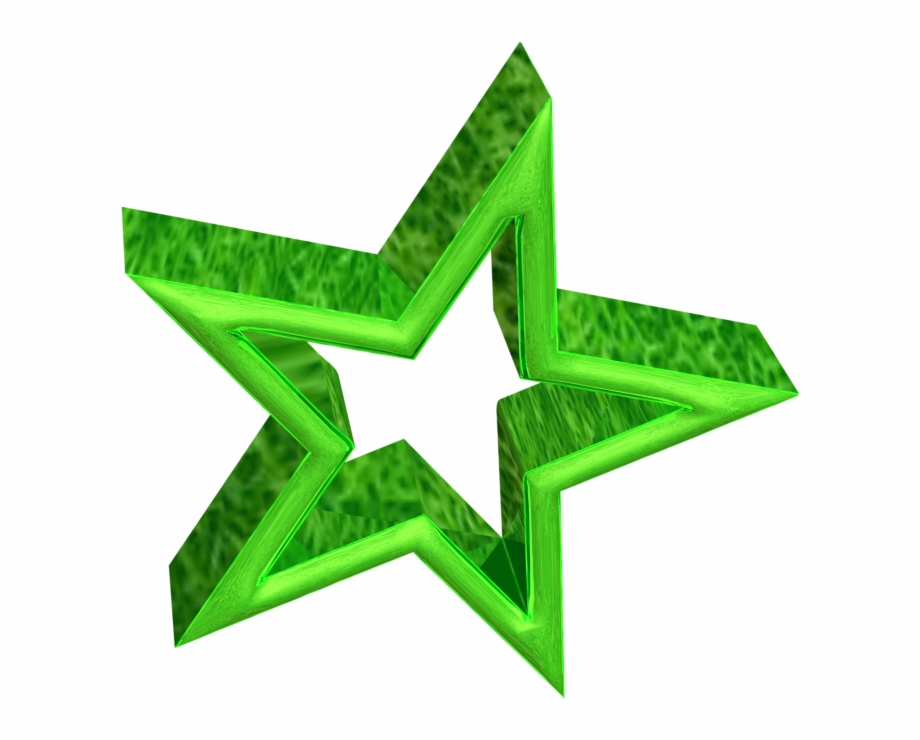 3d Green Star Green Star 3d - 3d Green Star Clipart - HD Wallpaper 