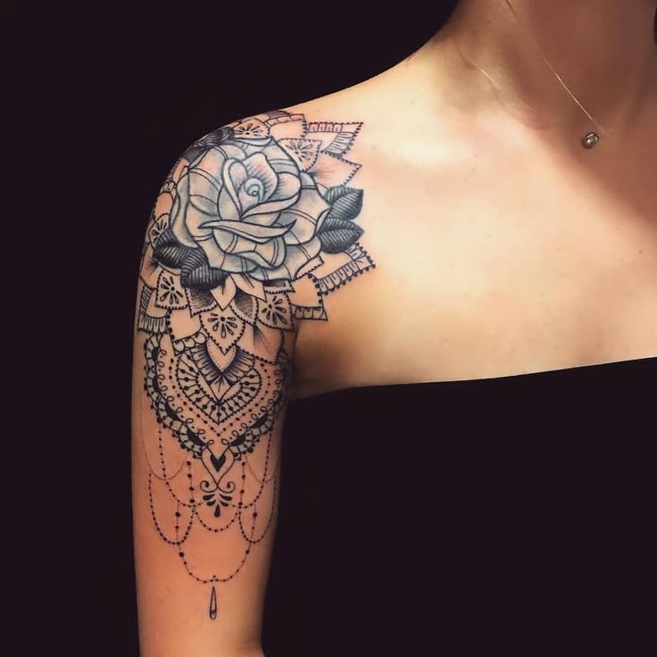 Mandala Women's Shoulder Tattoo - HD Wallpaper 