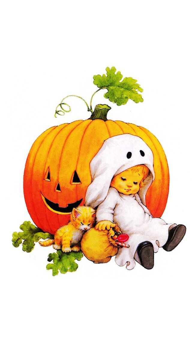 Precious Moment Halloween Illustration - HD Wallpaper 