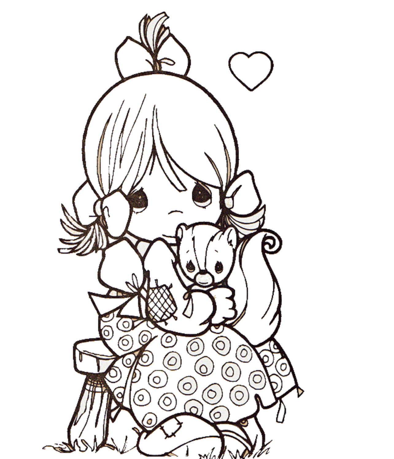 Beautiful Precious Moments Girl Coloring Page For Kids   Precious ...