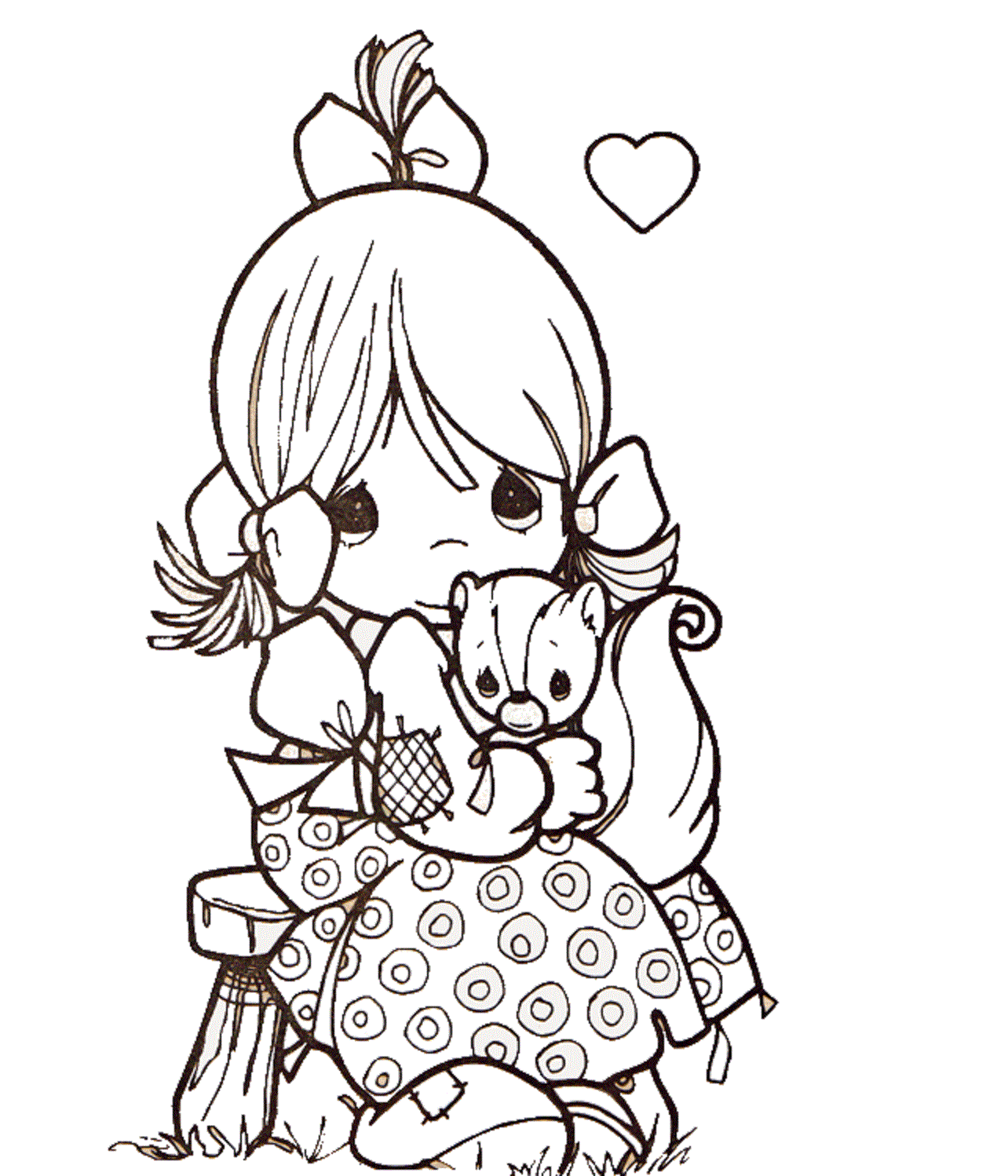 Beautiful Precious Moments Girl Coloring Page For Kids - Precious Moments Coloring Pages Free - HD Wallpaper 