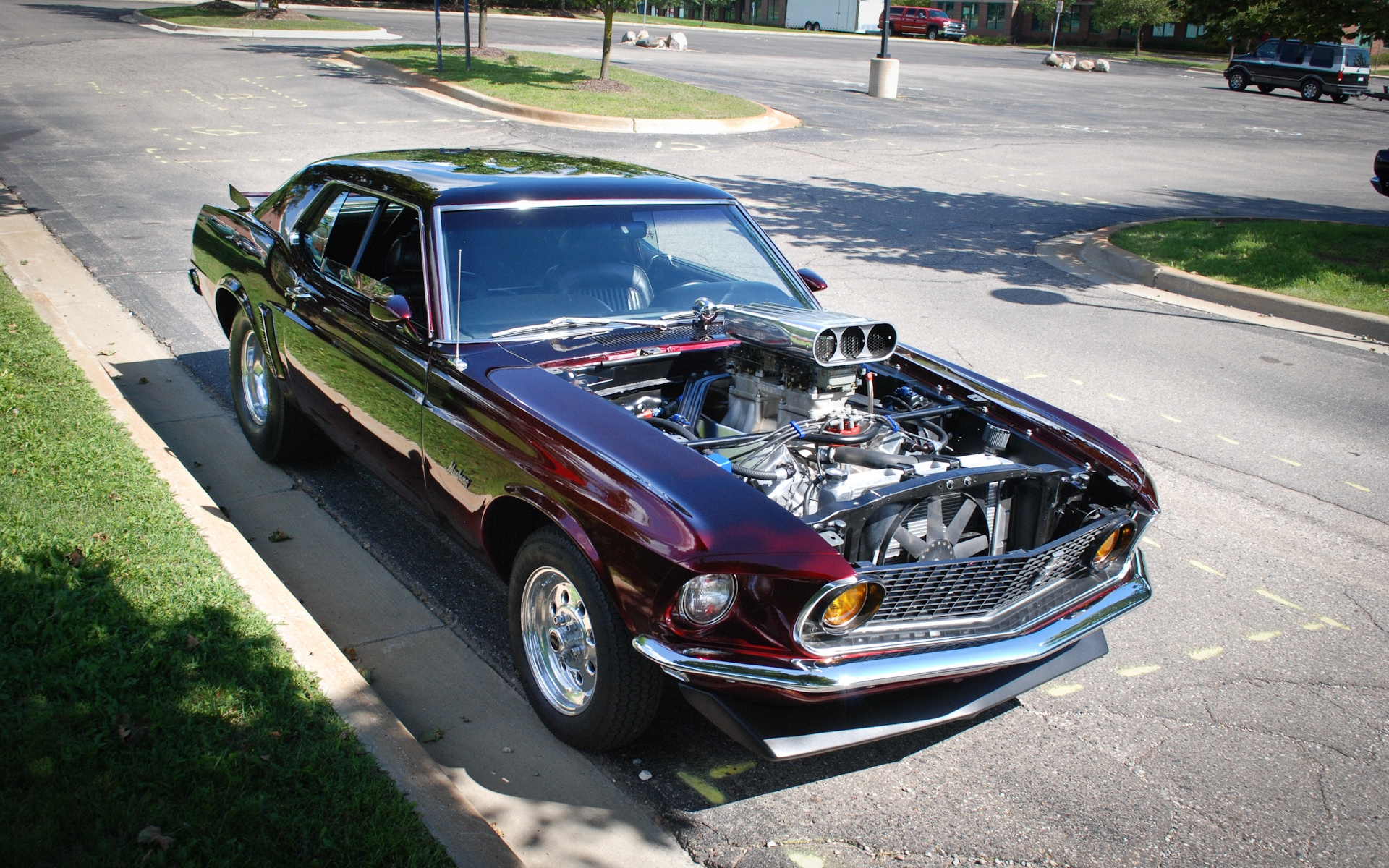 Vehicles Cars Ford Mustang Hot Rods Muscle Car Classic - Old Muscle Car Engine - HD Wallpaper 