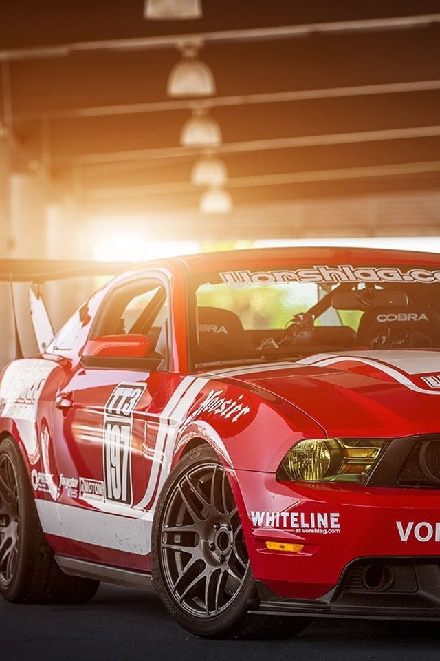 Iphone Wallpaper Red Ford Mustang Muscle Car - Mustang Gt Time Attack - HD Wallpaper 