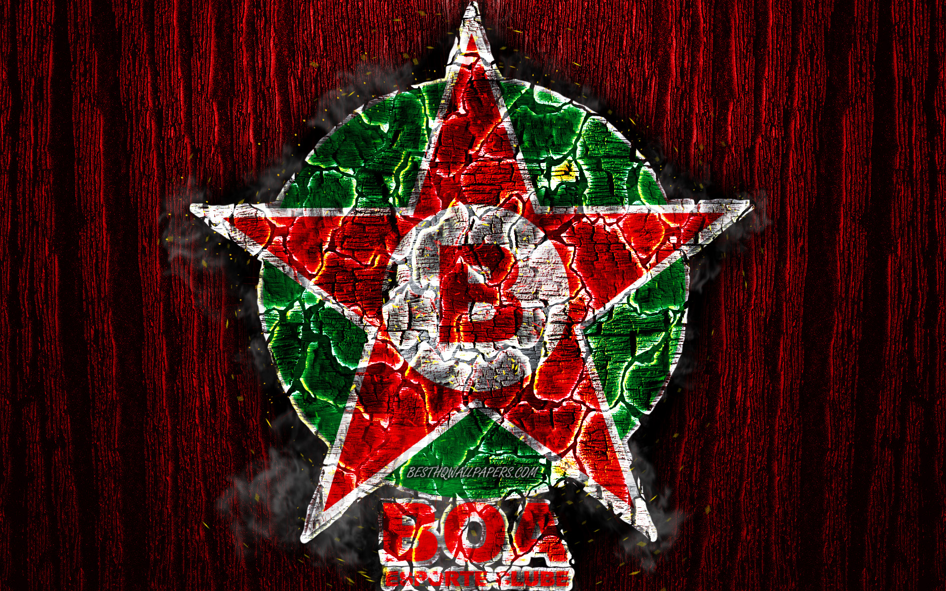 Boa Fc, Scorched Logo, Serie B, Red Wooden Background, - Circle - HD Wallpaper 