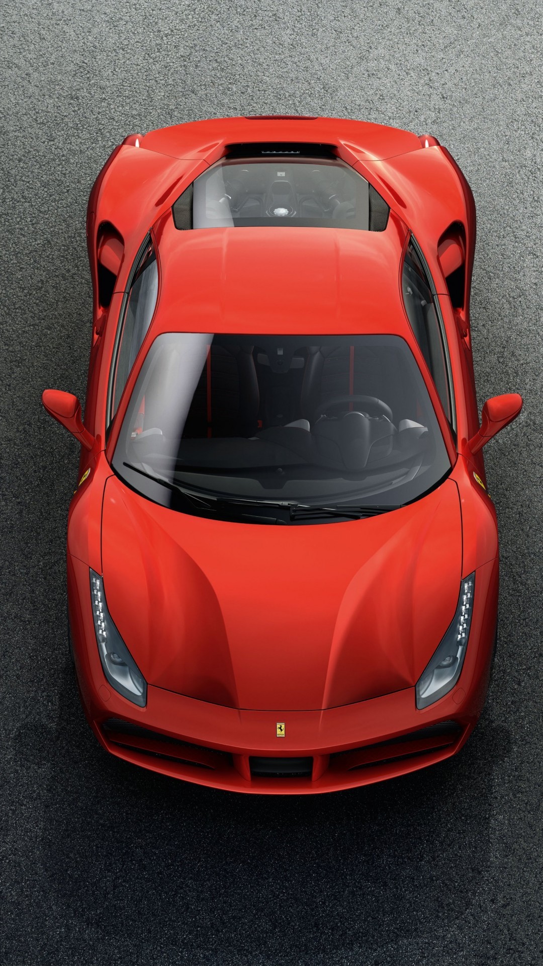 Ferrari 488 Gtb, Top View, Red, Supercar, Cars - Ferrari 488 Gtb Top - HD Wallpaper 