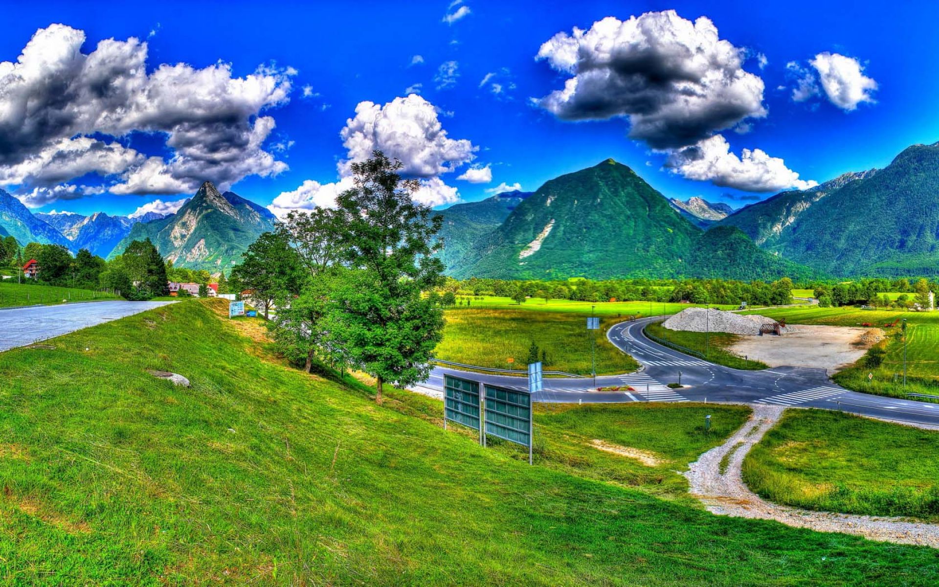 The Complex Village Road Wallpaper - Beautiful Sceneries High Quality - HD Wallpaper 