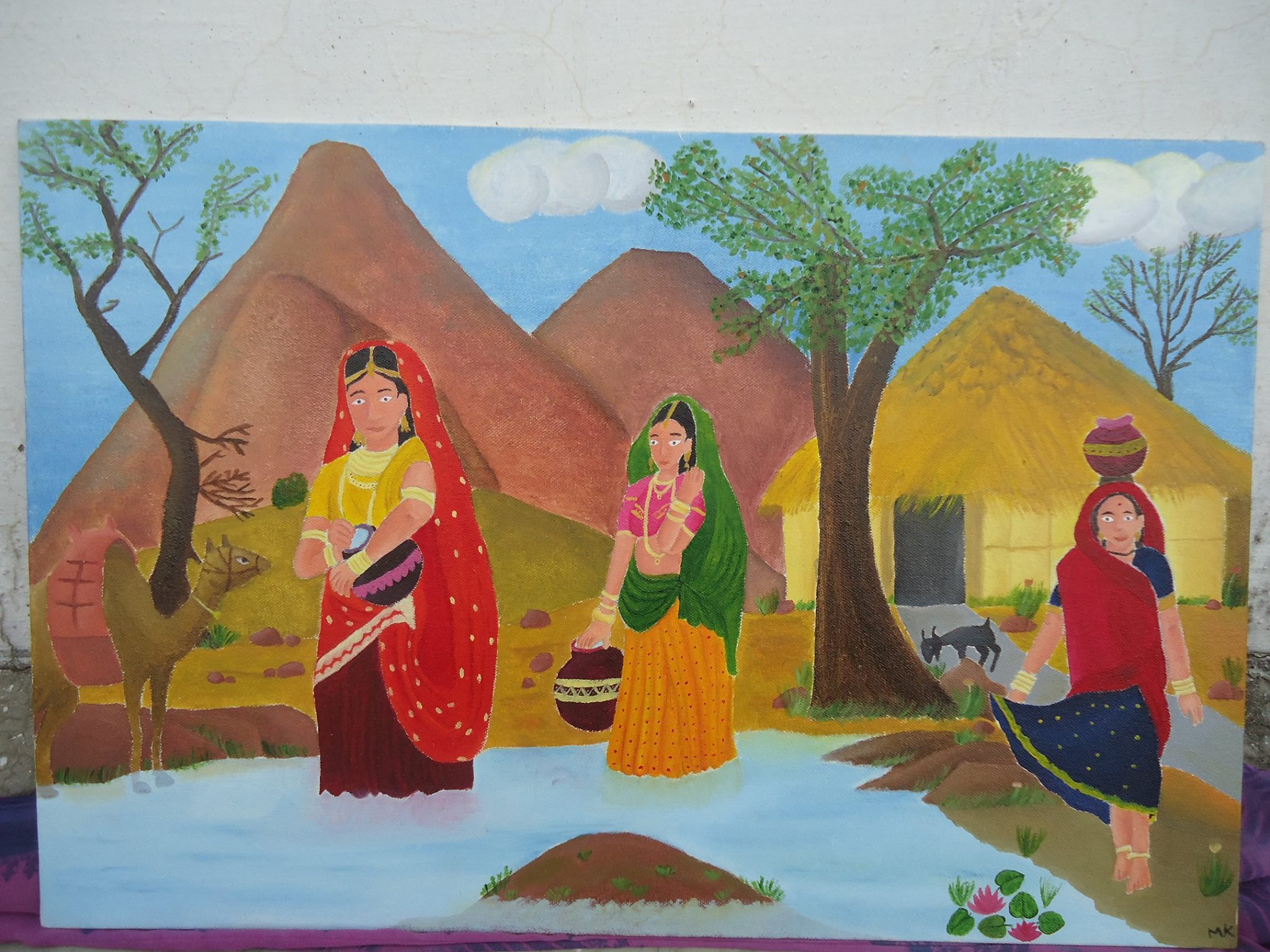 Oilpaint - Oil Painting Village Scene - HD Wallpaper 