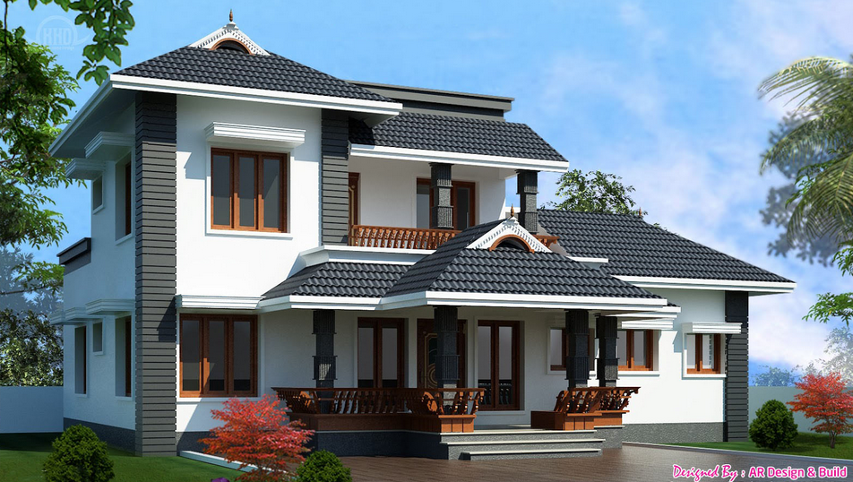 South Indian Village House Designs - 2000 Square Feet House Kerala - HD Wallpaper 