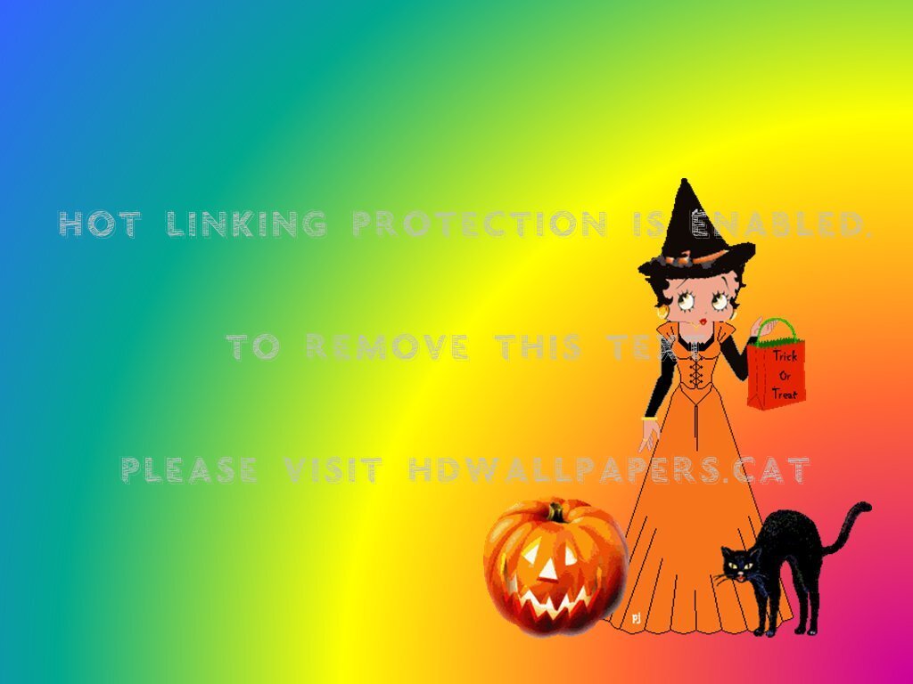 Betty Boop Halloween Witch Cat - Halloween - HD Wallpaper 
