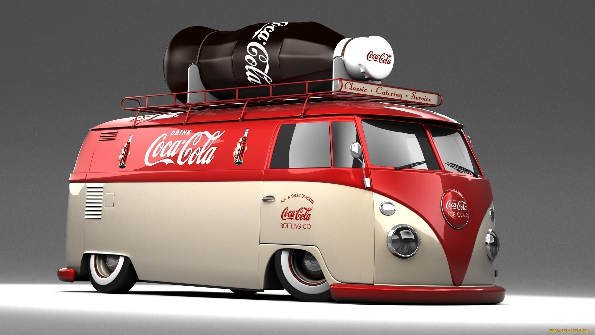 Hd Volkswagen Bus Classic Car Coca Cola Coke Tuning - HD Wallpaper 