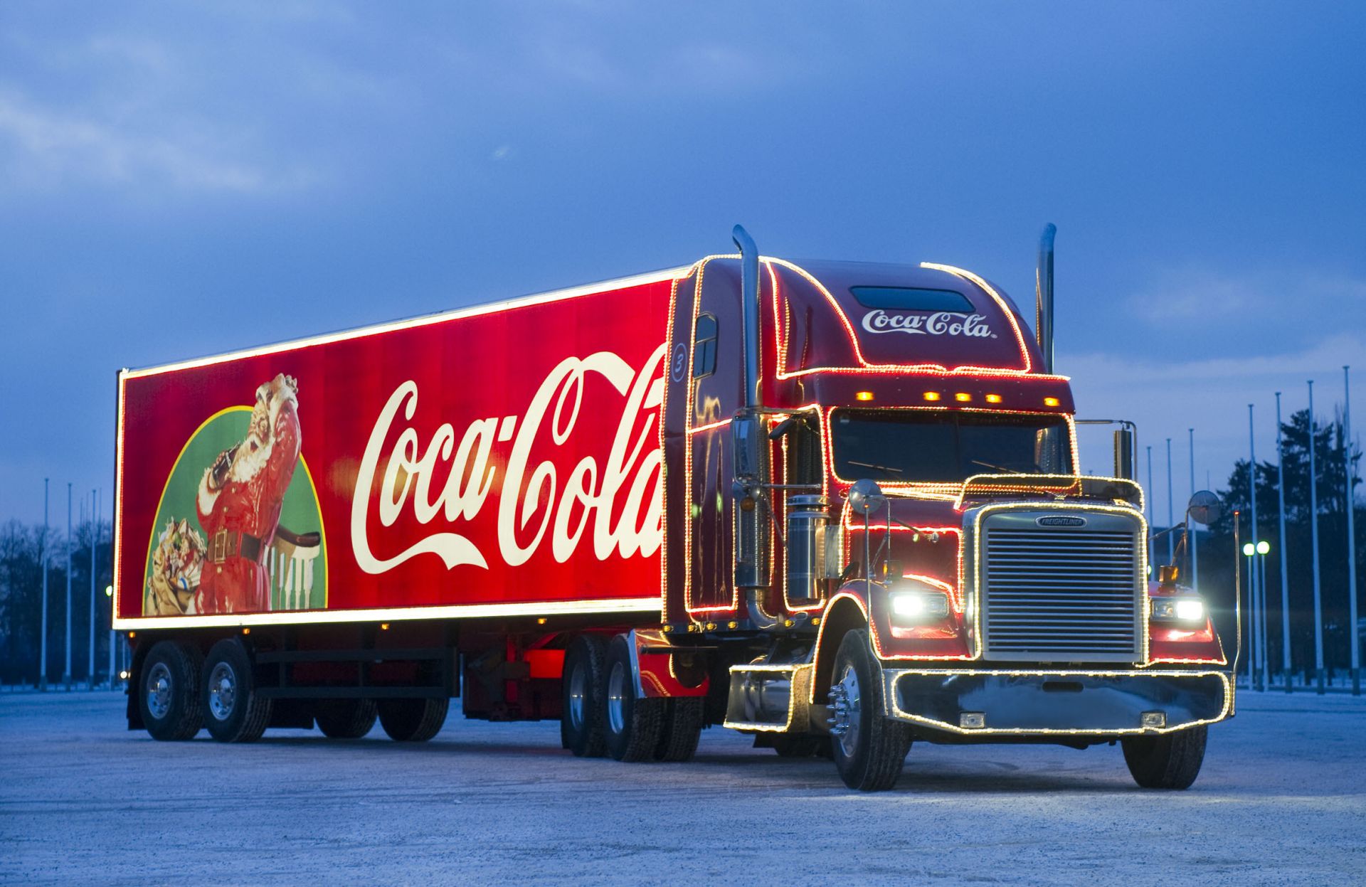 Christmas Vehicle Truck Transportation System Car Shipment - Coca Cola Truck - HD Wallpaper 