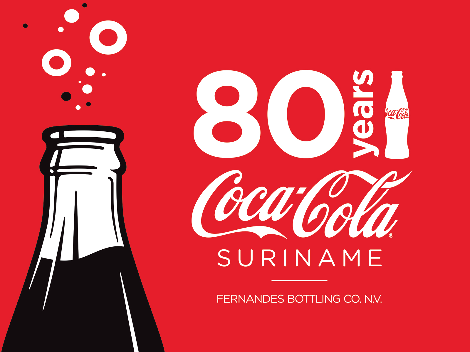 Coca-cola Suriname 80 Jaar - Glass Bottle - HD Wallpaper 
