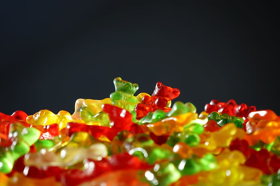 Multi-color Gummy Bear Lot, Green, Red, Gummi Bears, - Gummy Bear - HD Wallpaper 