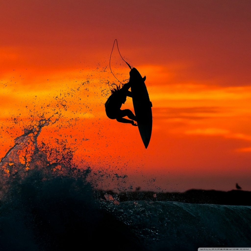 Sunset Surfing - HD Wallpaper 
