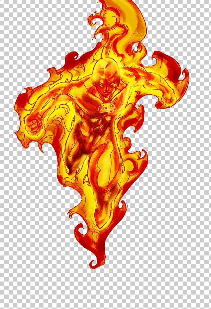 Human Torch Marvel Heroes 2016 Silver Surfer Invisible - Human Torch Cartoon - HD Wallpaper 