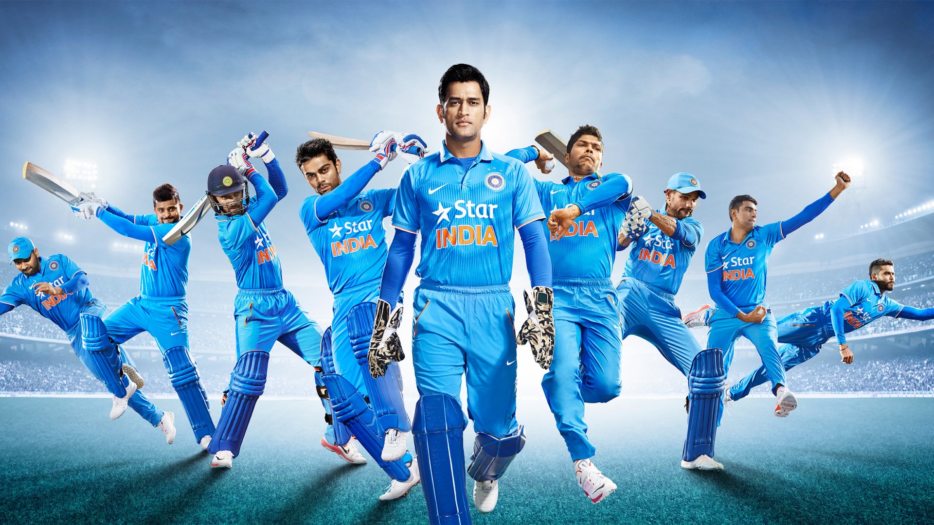 Ms Dhoni With Team India - HD Wallpaper 