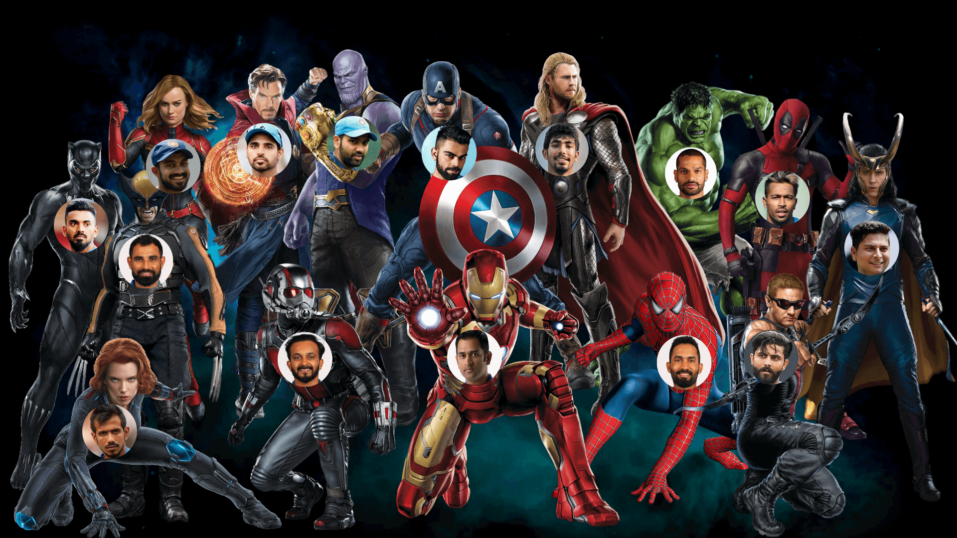 Indian Cricket World Cup Team As Real Life Marvel Superheroes - Marvel Super Heroes Real - HD Wallpaper 