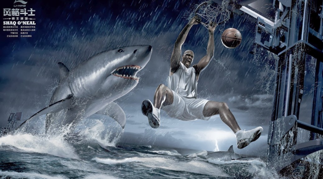 Shaq Dunk On Shark Wallpapers - Shaq Shark - HD Wallpaper 