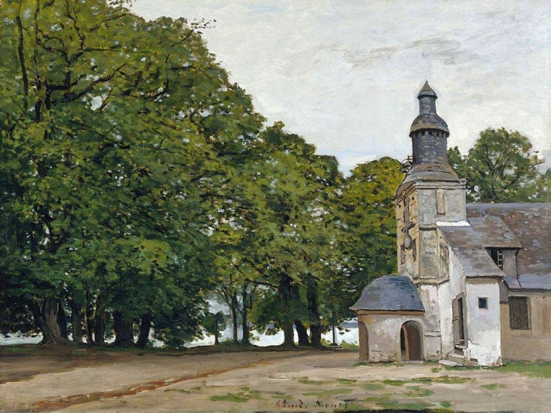 The Chapel Notre Dame De Grace At Honfleur Claude Monet - Chapel Notre-dame De Grace At Honfleur - HD Wallpaper 
